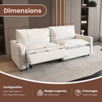 Magic Home Power Recliner Sofa Couch Set, 2 Seat Electric Recliner with Heating, USB Ports for Families, Modern Loveseat Electric Recliner Sofa for Small Space Living Room Home Theater, Beige