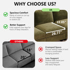 ZX Design 147.2" Sectional Cloud Couch L-Shaped Modular Chenille Sofa, 7-Seater Deep Seat Chaise with Storage Ottoman & USB Ports for Living Room