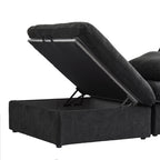 Sdorens Free Convertible Sectional Sofa Modular Couch,Modern Linen Fabric Sofa for Living Room,Apartment and Small Space,3-Seat Sofa,Black