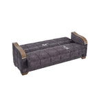 Ottomanson 88" Convertible Sofa Couch for Living Room, Suede Modern Sofa Bed with Storage, Brown