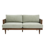 Christopher Knight Home Vintage 72? Rattan 3-Seat Sofa with Solid Wood Frame, High-Rebound Cushions, Light Green