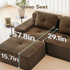 Hvoonc 232" Oversized Modular Sectional Couches for Living Room, L Shaped Couch with 2 Ottomans, No Assembly, Dark Brown