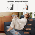 88" Loveseat Sofa with Storage Ottoman Adjustable Armrest 3-Seat L-Shaped Sectional Couch for Living Room Blue