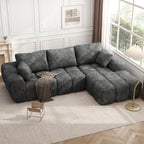 101? Modular Sectional Sofa, Cloud Sectional Couch with Deep Seat, Modern Modular L-Shape Sofa Couch with Chaise,Upholstered Boneless Couches for Living Room Bedroom(Deep Gray)