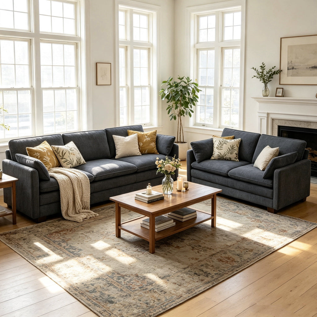 SOLIA 135" 4-Seat U-Shaped Modular Sectional Sofa Couch Corduroy with Chaise Lounge