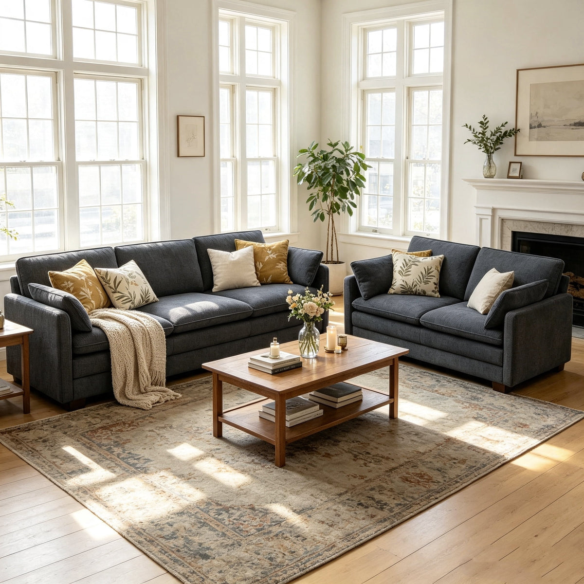 SOLIA 135" 4-Seat U-Shaped Modular Sectional Sofa Couch Corduroy with Chaise Lounge