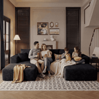Pionex 108" Sectional Couch with Ottoman, Cloud Modular Boneless Couch, Deep Seat U-Shaped Sofa, Upholstered 3-Seater Sofas for Living Room, No Assembly Required