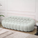 Sdorens 98.43" Bubble Couch,Modern Upholstered Mesh Fabric Lazy Floor Sofa,3D Honeycomb Shape Bubble Sofa Curved Couch for Living Room,Office,Apartment,No-Assembly(Light Gray,3-Seater)