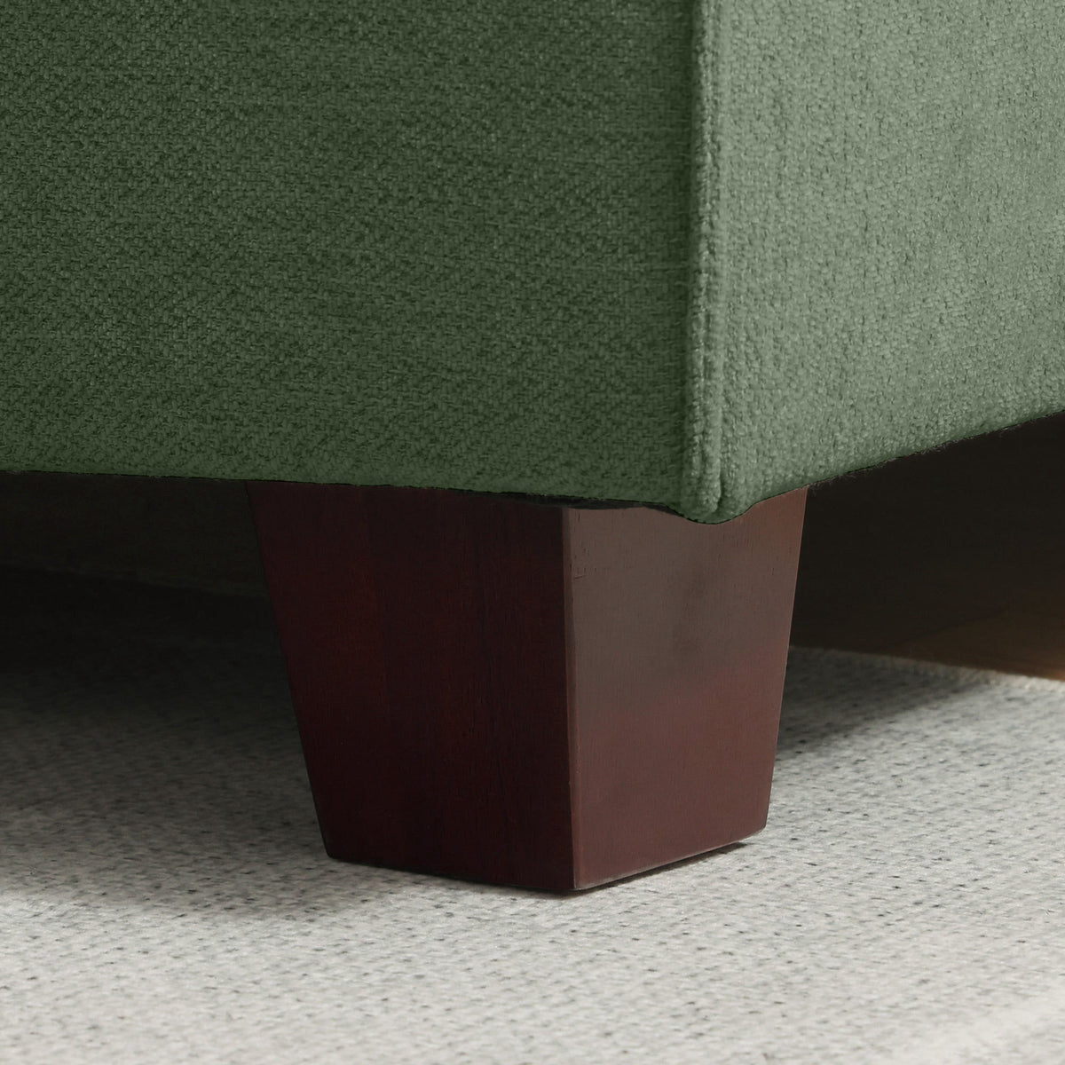 Poshby 88.58''W Sectional Sofa 3 Seater Couch with Chenille, Modern Square Arm for Living Room, Light Green