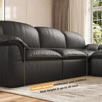 Patbrela Sectional Sofa, 110" L-Shaped Deep Seat Couch, Modular Sofa with Back Cushion for Living Room, PU Leather Boneless Sofa, No Assembly Required, Black