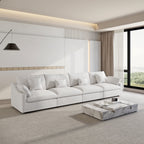 160" Cloud Couch Sectional for Living Room, Down Filled 4 Seater, Convertible Sofa Couch, White