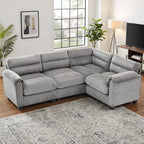  Modular Convertible Sectional Sofa, Modern living room furniture sets L-Shaped Couch Gray
