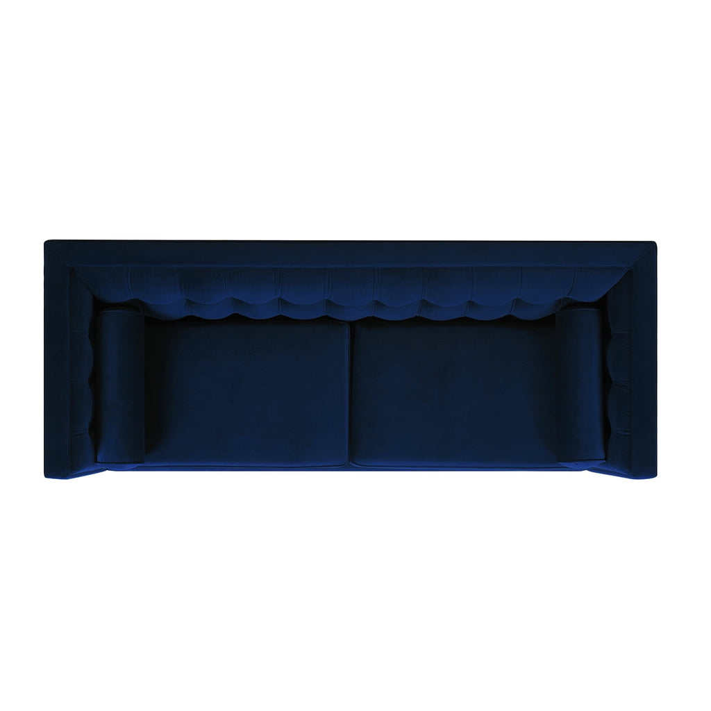 Jack 84" Tufted Tuxedo Sofa Double Cushion Navy Blue