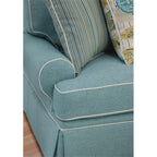 American Furniture Classics Model 8-040M-S275A Coastal Aqua Series Sleeper Sofa with Four Accent Pillows