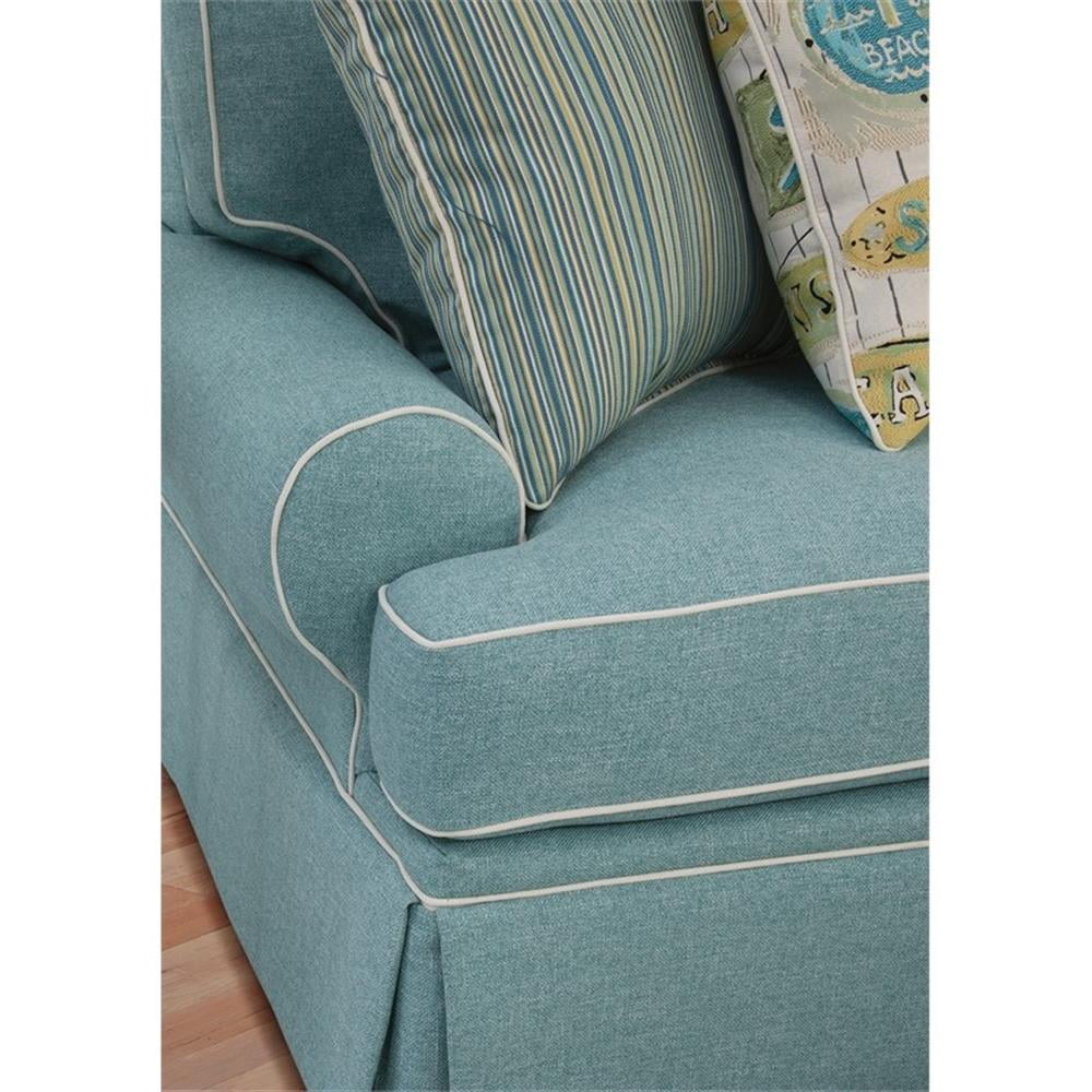 American Furniture Classics Model 8-040M-S275A Coastal Aqua Series Sleeper Sofa with Four Accent Pillows