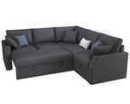 VANACC 85" L-Shaped Sleeper Sofa Bed with Storage, Grey Linen Couch
