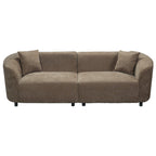 Christopher Knight Home 87" Curved Contemporary Fabric Sofa in Plush Seating, Streamlined Design Durable Frame, Brown