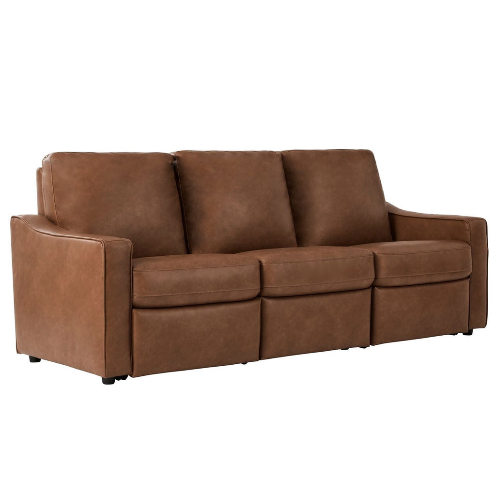  Allen 77" Powered Reclining Sofa, Cocoa Faux Leather