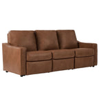 Allen 77" Powered Reclining Sofa, Cocoa Faux Leather