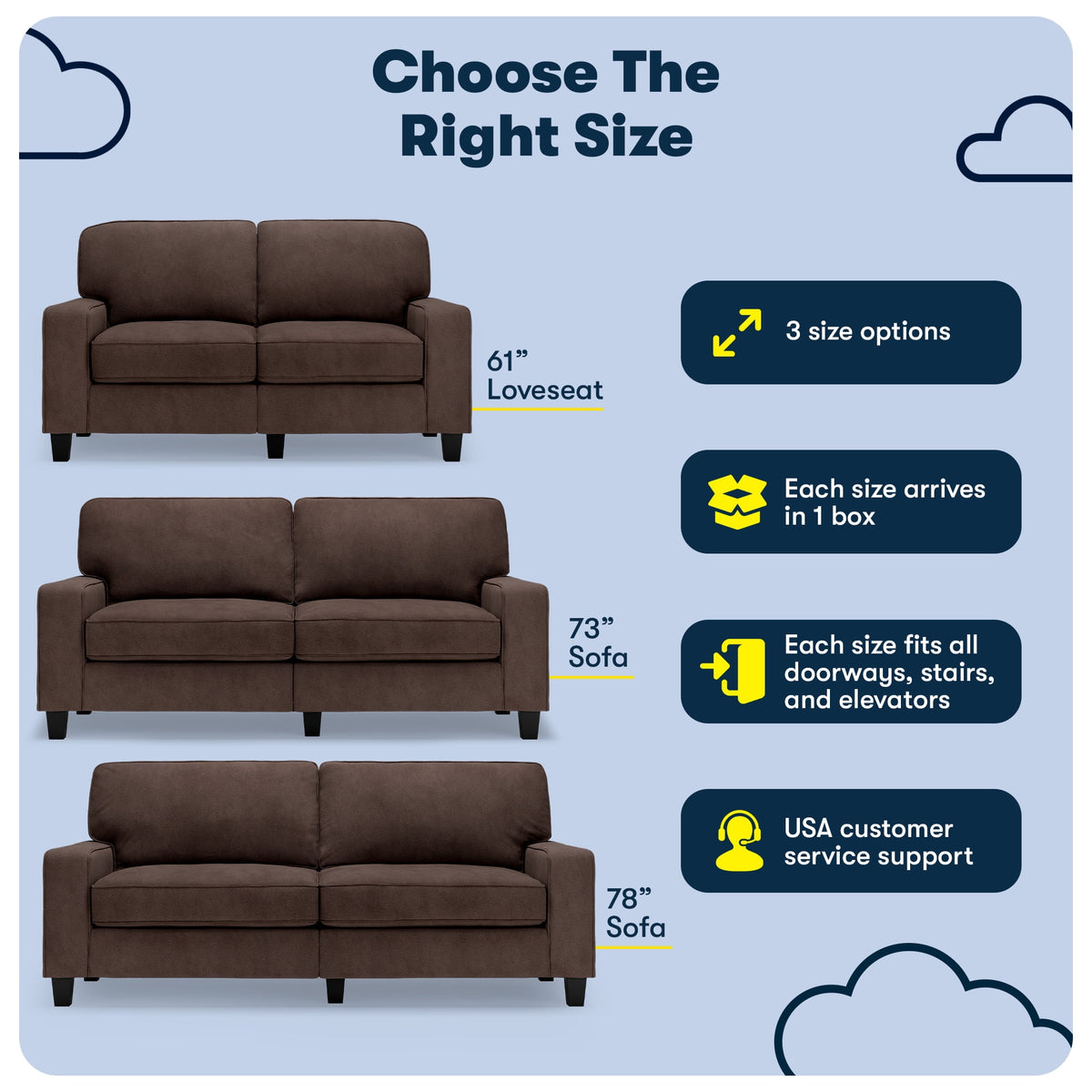 Serta Palisades 78" Track Arm Sofa with Removable Covers Dark Brown
