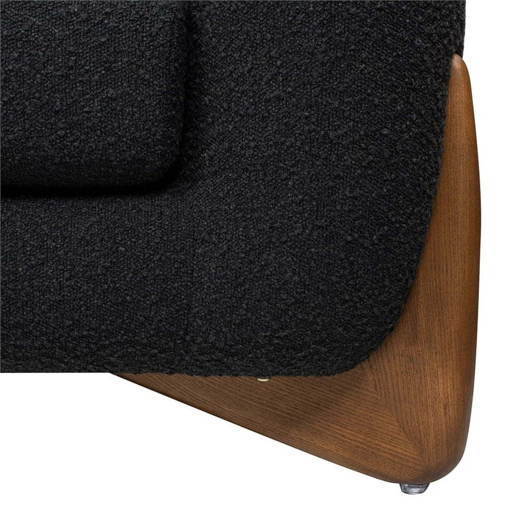 Alpine 90" Sherpa Sofa Ebony Black Boucle