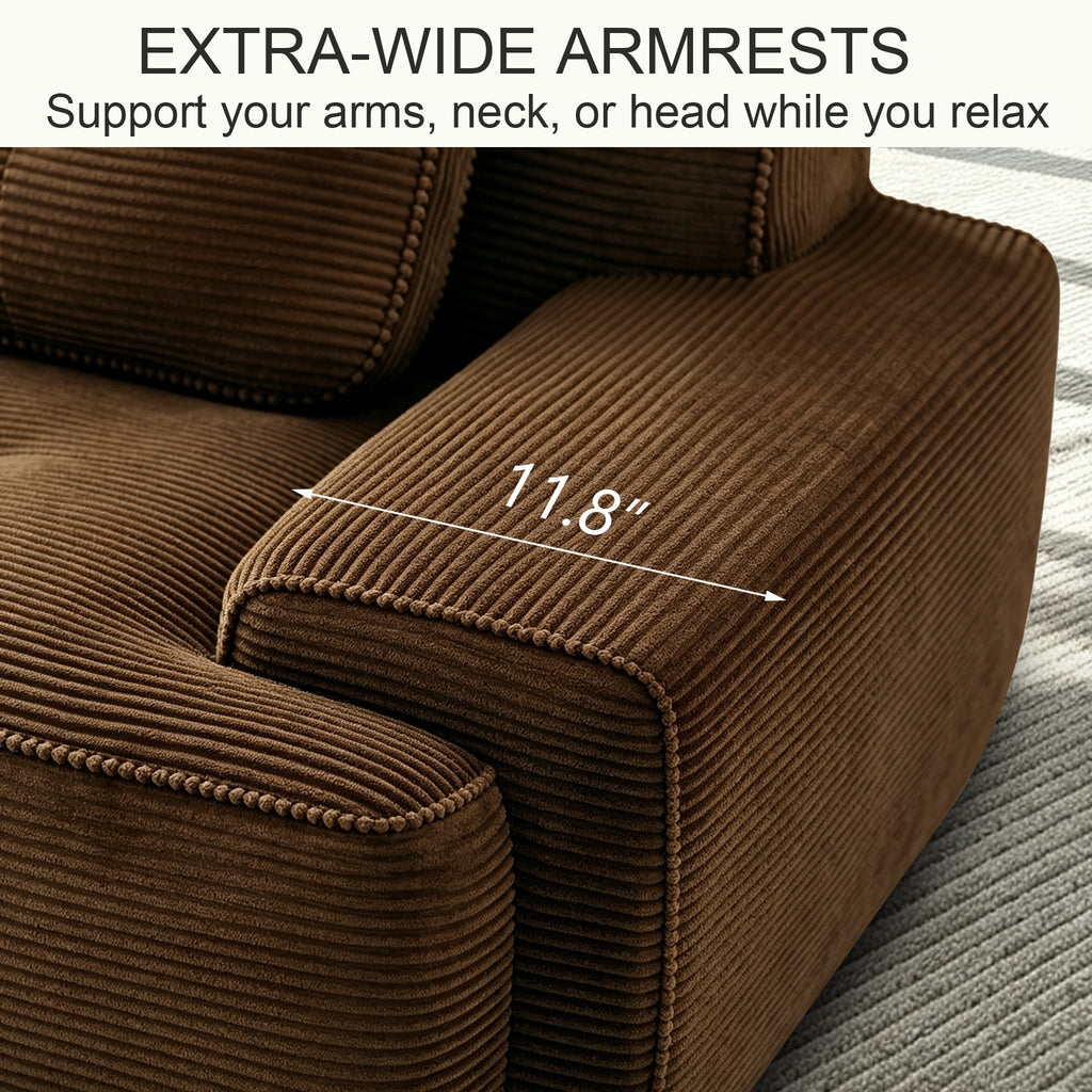 Hvoonc 232" Oversized Modular Sectional Couches for Living Room, L Shaped Couch with 2 Ottomans, No Assembly, Dark Brown