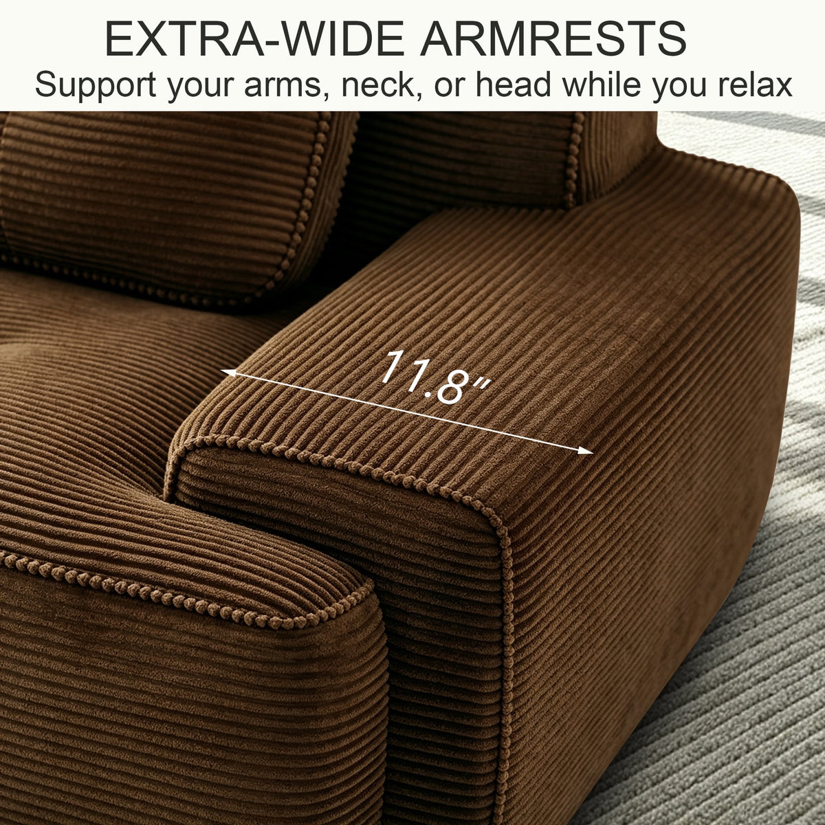 Hvoonc 232" Oversized Modular Sectional Couches for Living Room, L Shaped Couch with 2 Ottomans, No Assembly, Dark Brown