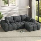 101? Modular Sectional Sofa, Cloud Sectional Couch with Deep Seat, Modern Modular L-Shape Sofa Couch with Chaise,Upholstered Boneless Couches for Living Room Bedroom(Deep Gray)