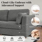 EPOWP Cloud Couch Modular Sectional Sofa 6 Seat 120" U Shaped Convertible Couch Polyester Thick Cushion with 2 Movable Ottomans and Toss Pillows Washable Removable Cover for Living Room,Dark Grey
