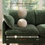  71'' Loveseat Sofa with Movable Ottoman, Cozy Deep Seat Cloud Couch for Living Room,Apartment,Office, 2-Seat,Green