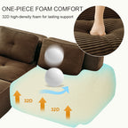 Hvoonc 232" Oversized Modular Sectional Couches for Living Room, L Shaped Couch with 2 Ottomans, No Assembly, Dark Brown