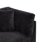 Christopher Knight Home 83.5" Modern 3-Seater Sofa with Flared Arms and Pillows, Chenille Upholstery, Black