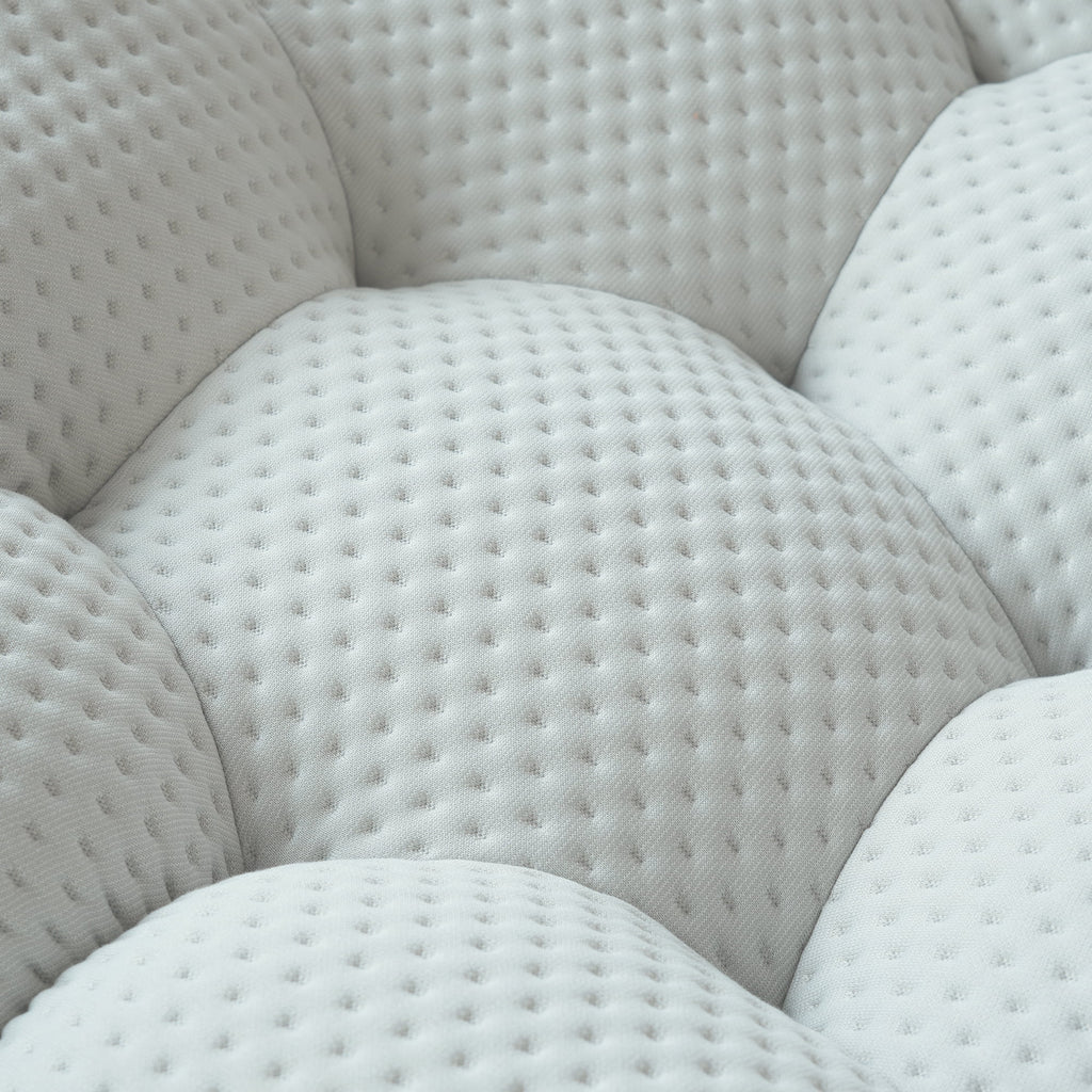 Sdorens 98.43" Bubble Couch,Modern Upholstered Mesh Fabric Lazy Floor Sofa,3D Honeycomb Shape Bubble Sofa Curved Couch for Living Room,Office,Apartment,No-Assembly(Light Gray,3-Seater)