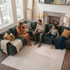 Oversized Modular Sectional Sofa,L Shape 6-Seat Cloud Couch,Comfy Chenille Deep Seat Sofa for Living Room, Apartment,Green