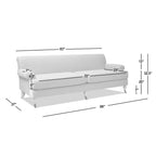 Jennifer Taylor Home Alana 88" Lawson Living Room Two-Cushion Tightback Sofa Couch with Metal Casters, Fawn Brown