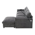 EPOWP L-Shaped Modular Sectional Sofa, Chenille Cloud Couch with Storage Ottoman, USB Charging Ports & Adjustable Phone Holder, 96.5" Deep Seat Comfy Couch for Apartment, Living Room, Office