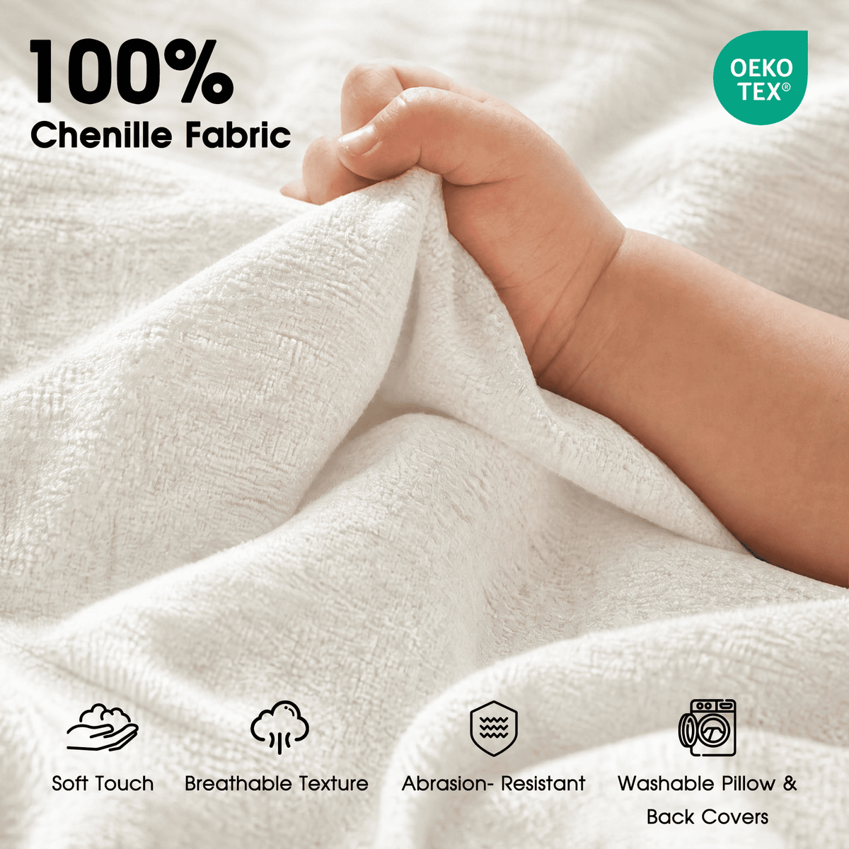  111.5'' Modular Sectional Sofa with Movable Ottoman, L Shaped Cloud Couch for Living Room, 3-Seat, Beige