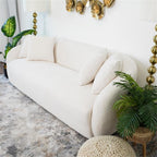 Ashcroft Modern Boucle Fabric Couch with Ideal Comfort and Durable Material, Cream
