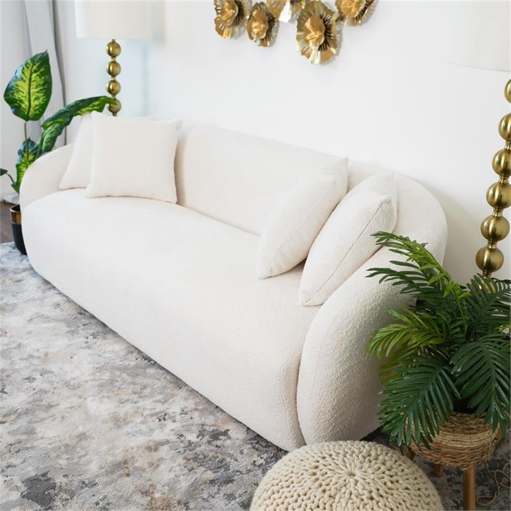 Ashcroft Modern Boucle Fabric Couch with Ideal Comfort and Durable Material, Cream