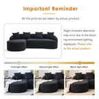 Timbernest 99" Cloud Sectional Couch, L-Shape Modular Chenille Sofa for Living Room, No Assembly Required, Black
