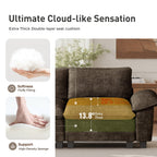 Sophia&William 157.5"L Modular Sectional Sofa Sets, Modern Chenille Couch 6-Seat Oversized Cloud Sofa with 4 Pillows & 2 Ottomans for Living Room,Grayish Brown