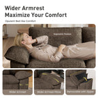 Sophia&William 157.5"L Modular Sectional Sofa Sets, Modern Chenille Couch 6-Seat Oversized Cloud Sofa with 4 Pillows & 2 Ottomans for Living Room,Grayish Brown