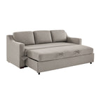 Serta Hanson Modern Farmhouse Convertible Sofa with Queen Size Sleeper, Flax Fabric