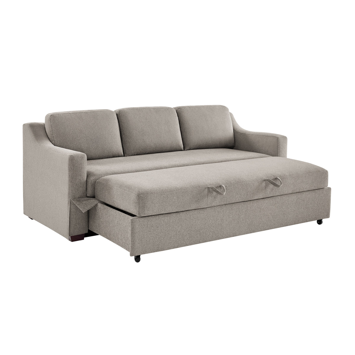 Serta Hanson Modern Farmhouse Convertible Sofa with Queen Size Sleeper, Flax Fabric