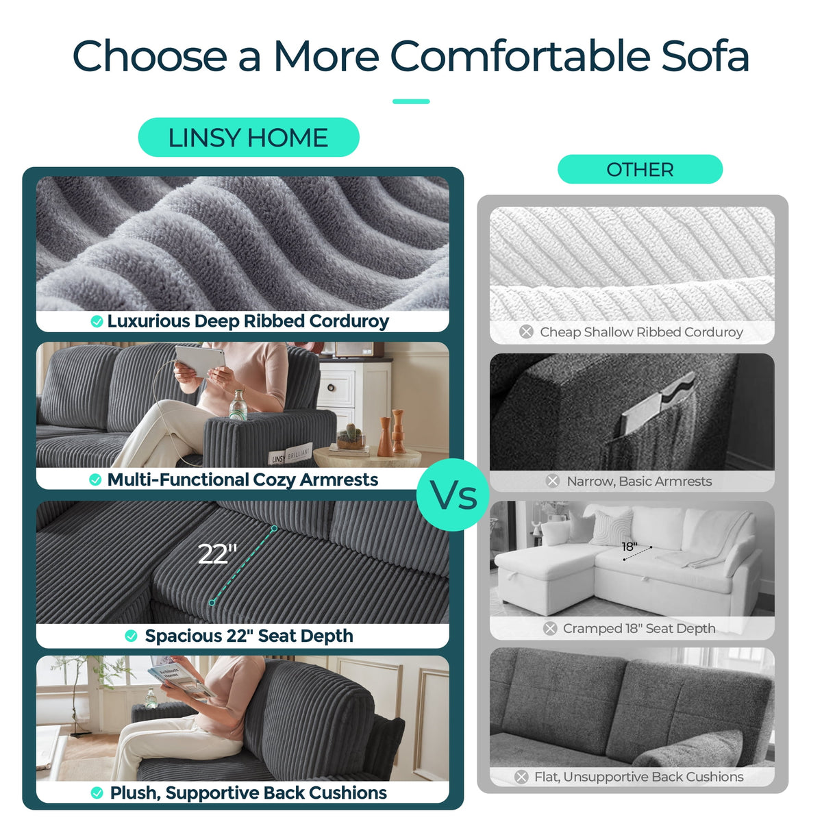  L Shaped Sectional Couches for Living Room, Sleeper Sofa Bed with Storage Seat, Pull Out Couch Bed with Cup Holder, Dark Gray