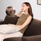 BLAZANT 90 Inch Sofa Couch, 3 Seater Couches with Deep Seats, Modern 3-Seat Sofa for Living Room Apartment Lounge, Detachable Sofa Cover, Brown