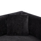 Christopher Knight Home 83.5" Modern 3-Seater Sofa with Flared Arms and Pillows, Chenille Upholstery, Black