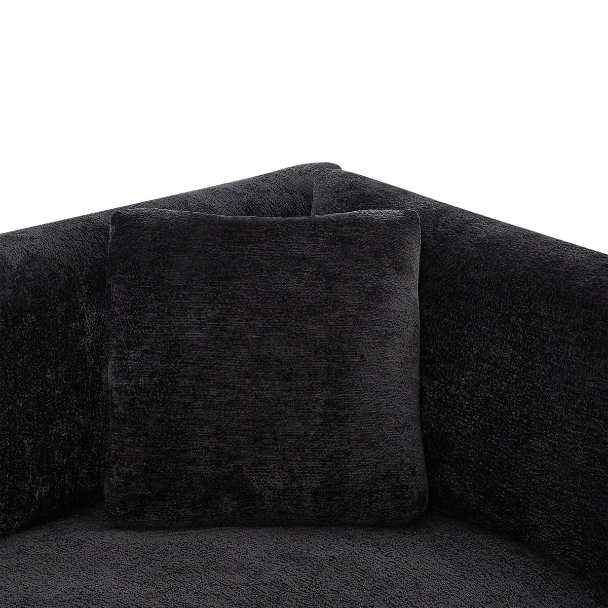 Christopher Knight Home 83.5" Modern 3-Seater Sofa with Flared Arms and Pillows, Chenille Upholstery, Black
