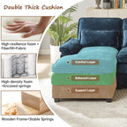  Oversized Sectional Sofa U Shaped Couch 4 Seat with 4 Waist Pillows,Chenille Upholstery Symmetrical Sleeper Sofa Cloud Couch with Double Chaise Lounge for Living Room Apartment Office