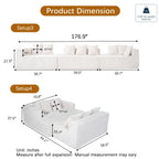  130" Boneless Couch, Modern Couches for Living Room, U-Shaped 4-Seat Modular Sofa with Chaise, Oversized, No Assembly, White